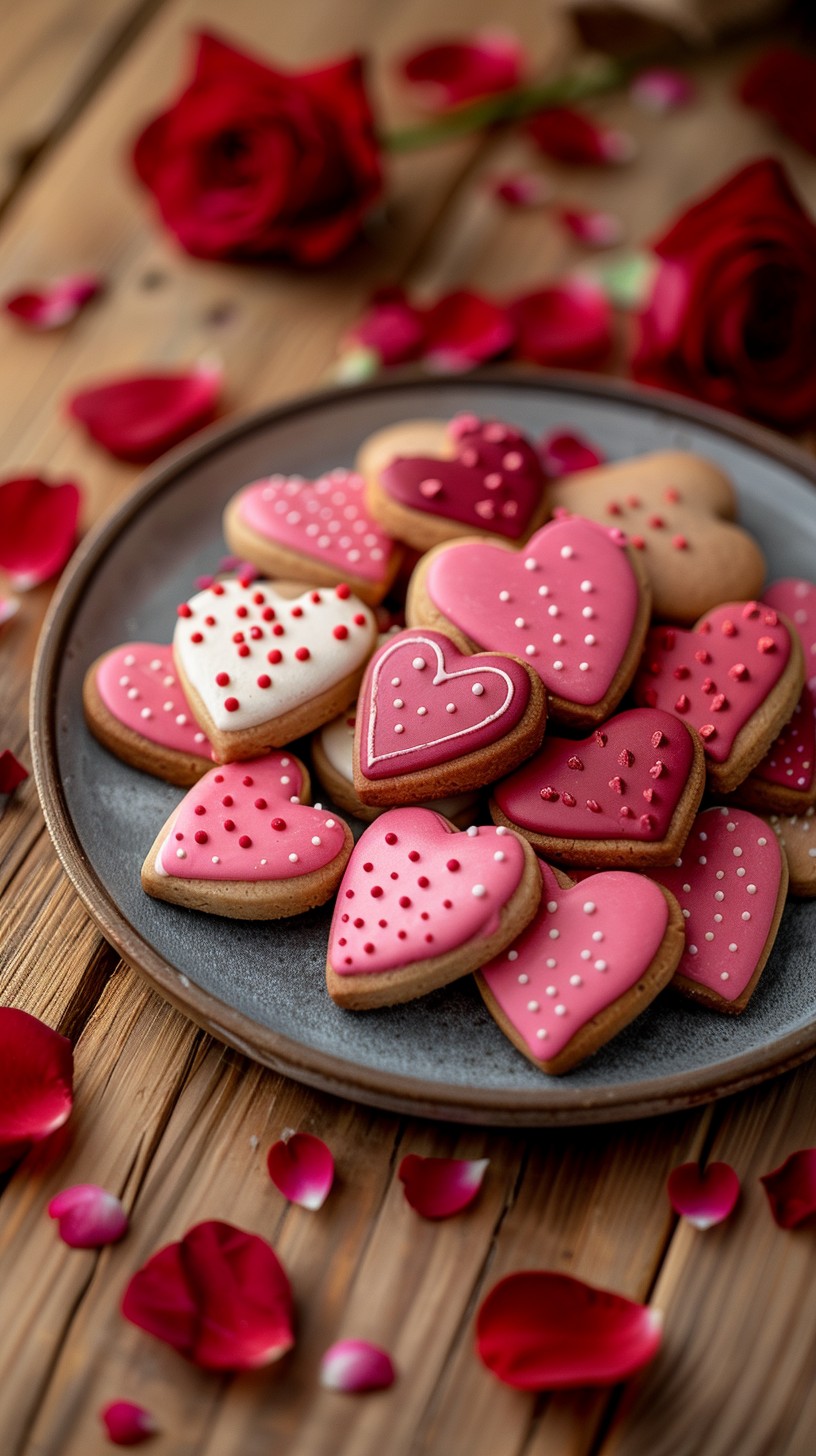 Foto van Valentijnskoekjes versieren