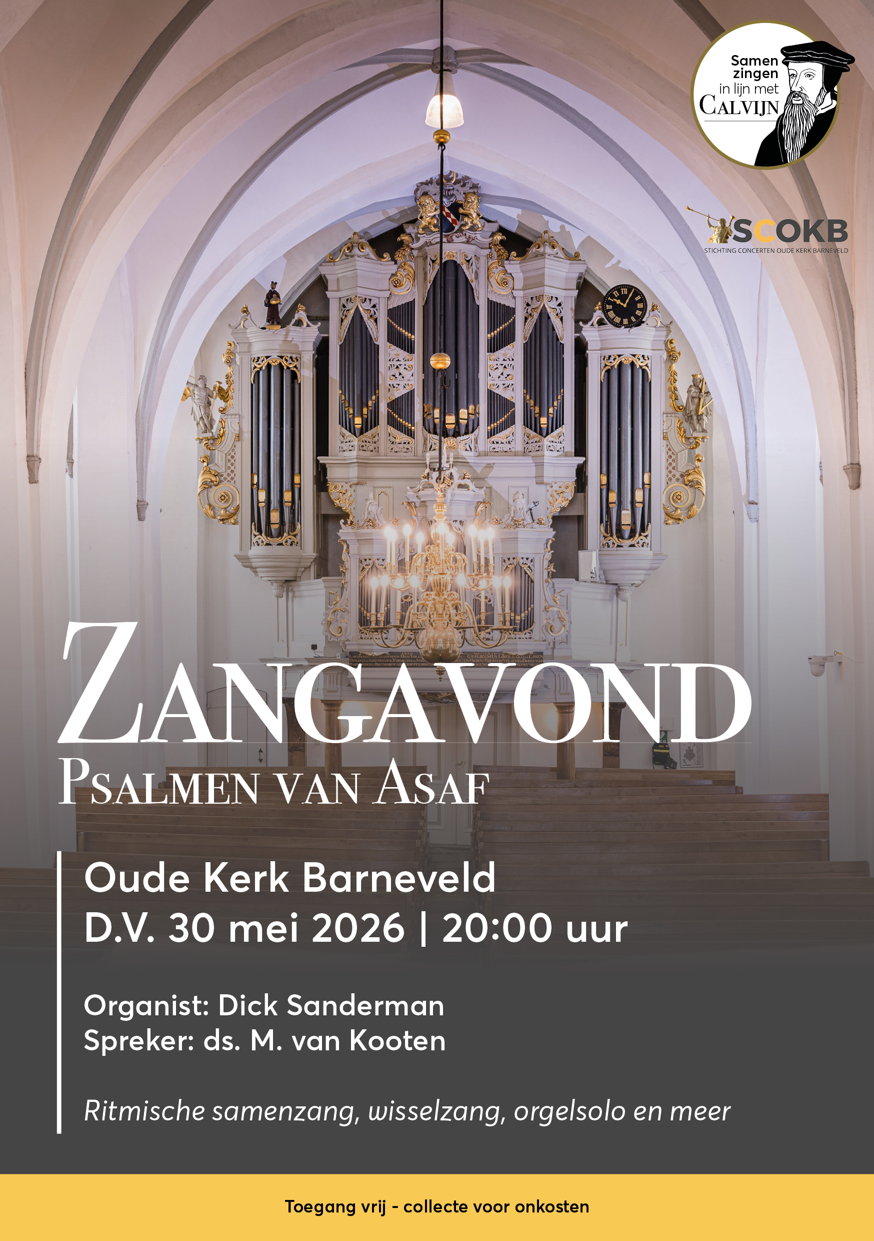 Foto van Samen zingen in lijn met Calvijn in Oude Kerk Barneveld